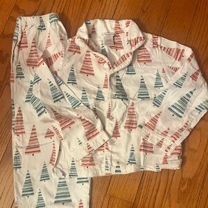 The Company Store Kids Flannel Tree Pajama Set Size 8 EUC